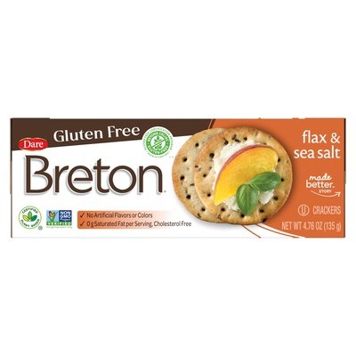 Breton/Dare Crackers Gluten Free Flax & Sea Salt 6/4.76 OZ [UNFI #1269422] [ebt]