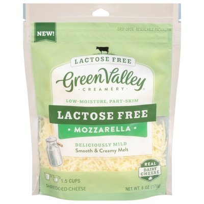 Green Valley Creamery Shredded Cheese Lactose Free Part-Skim Low-Moisture Mozzarella 12/6 OZ [UNFI #2818896] [ebt]