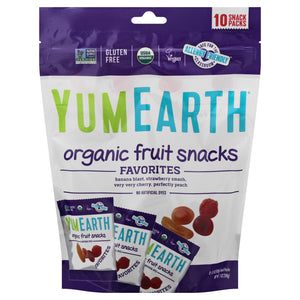 Yumearth Fruit Snacks Organic Favorites 10 Snack Packs 12/7 OZ [UNFI #3112489] [ebt]