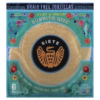 Siete Tortillas Grain Free Burrito Size 6/14.9 OZ [UNFI #2733871] [ebt]