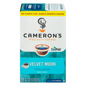Camerons Coffee Coffee Smooth Dark Roast Velvet Moon Espresso Roast EcoPods 6/12 CT [UNFI #2498806] [ebt]