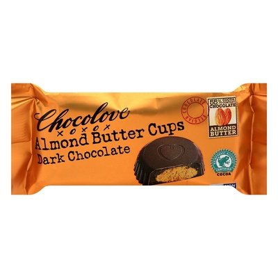 Chocolove Dark Chocolate Almond Butter Cups 55% Cocoa 12/1.2 OZ [UNFI #2950202] [ebt]