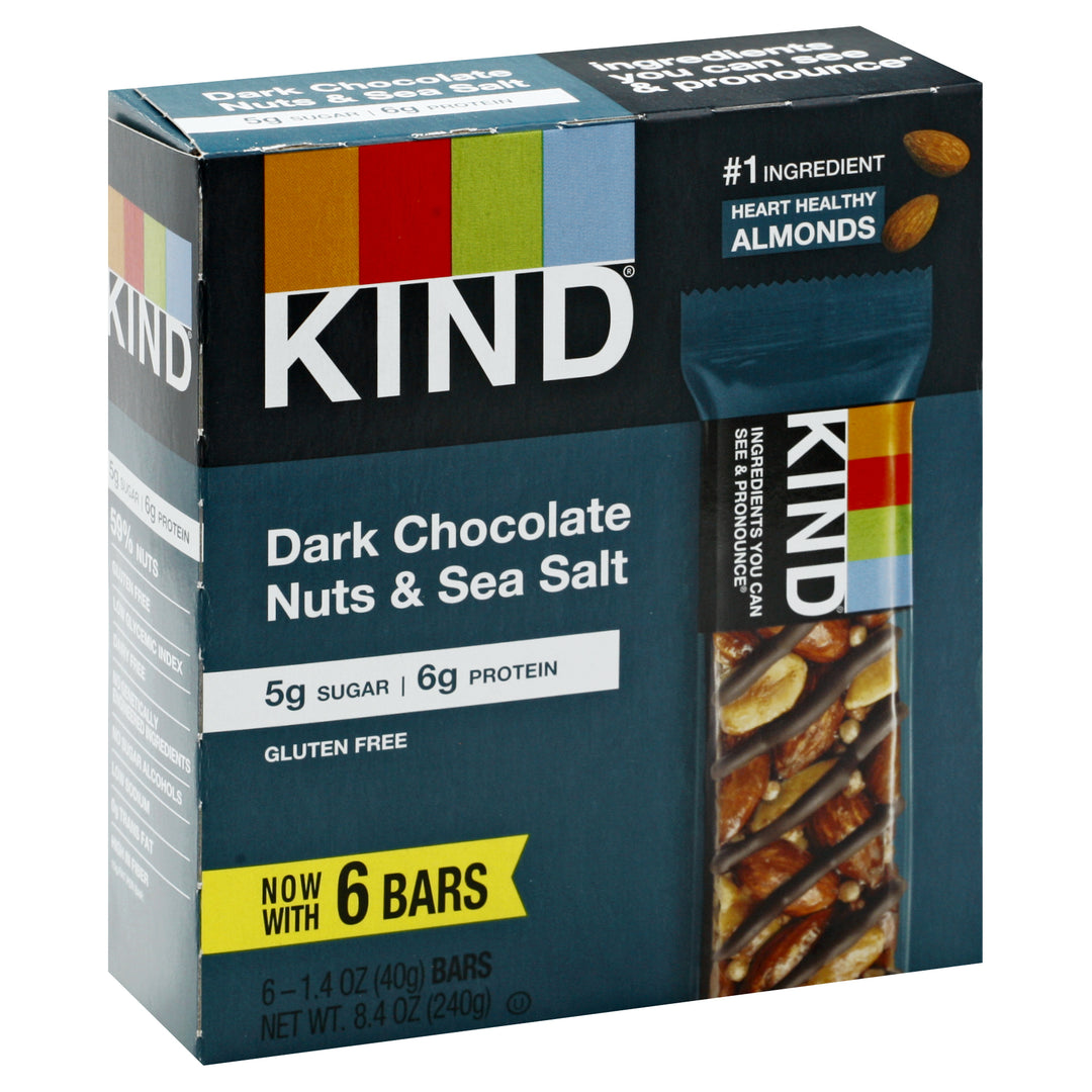 Kind Bars Dark Chocolate Nuts & Sea Salt 6/6/1.4 OZ [UNFI #3185261] [ebt]