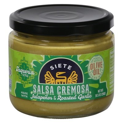 Siete Salsa Cremosa Jalapenos & Roasted Garlic Taqueria Style 6/10.5 OZ [UNFI #2975613] [ebt]