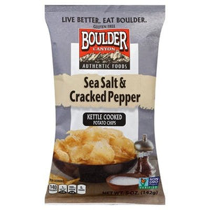 Boulder Canyon Potato Chips Kettle Cooked Sea Salt & Cracked Pepper 12/5 OZ [UNFI #0532796] [ebt]