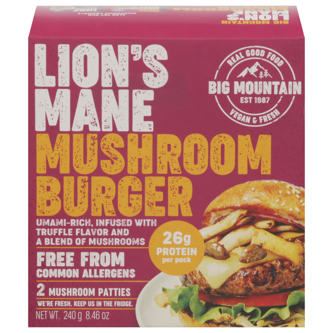 Big Mountain Foods Mushroom Burger Truffle Flavor Lion's Mane 8/8.46 OZ [UNFI #2958775] [ebt]