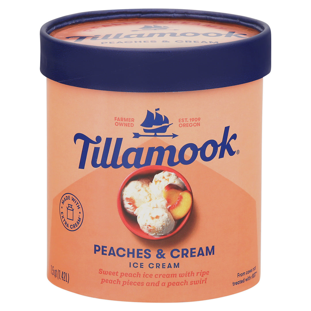 Tillamook Ice Cream Peaches & Cream 6/1.5 QT [UNFI #2686137] [ebt]