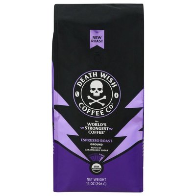 Death Wish Coffee Coffee Ground Dark Espresso Roast 6/14 OZ [UNFI #2848323] [ebt]