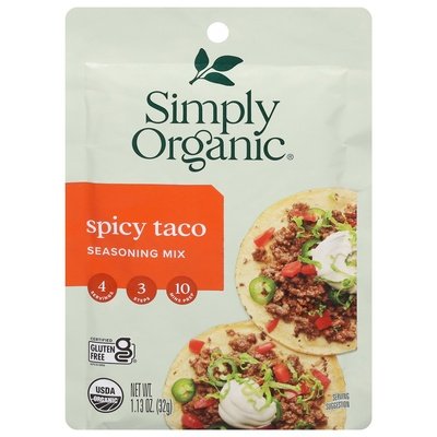 Simply Organic Seasoning Mix Spicy Taco 12/1.13Oz [UNFI #0916411] [ebt]