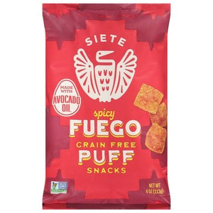 Siete Puff Snacks Grain Free Spicy 6/4 OZ [UNFI #2960128] [ebt]