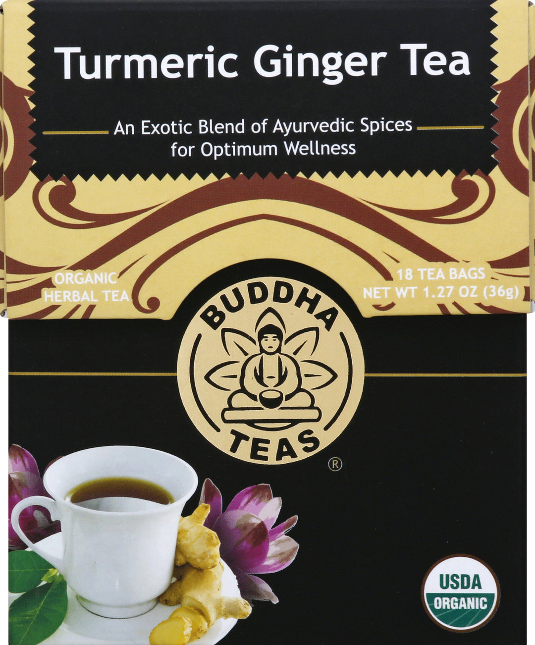 Buddha Teas Herbal Tea Organic Turmeric Ginger Tea Tea Bags 6/18 BAG [UNFI #1746338] [ebt]