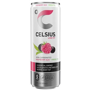 Celsius Energy Drink Raspberry Acai + Green Tea Non-Carbonated 12/12 OZ [UNFI #2267599] [ebt] D