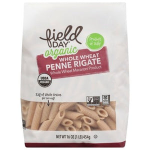 Field Day Penne Rigate Organic Whole Wheat 20/16 OZ [UNFI #2916369] [ebt]