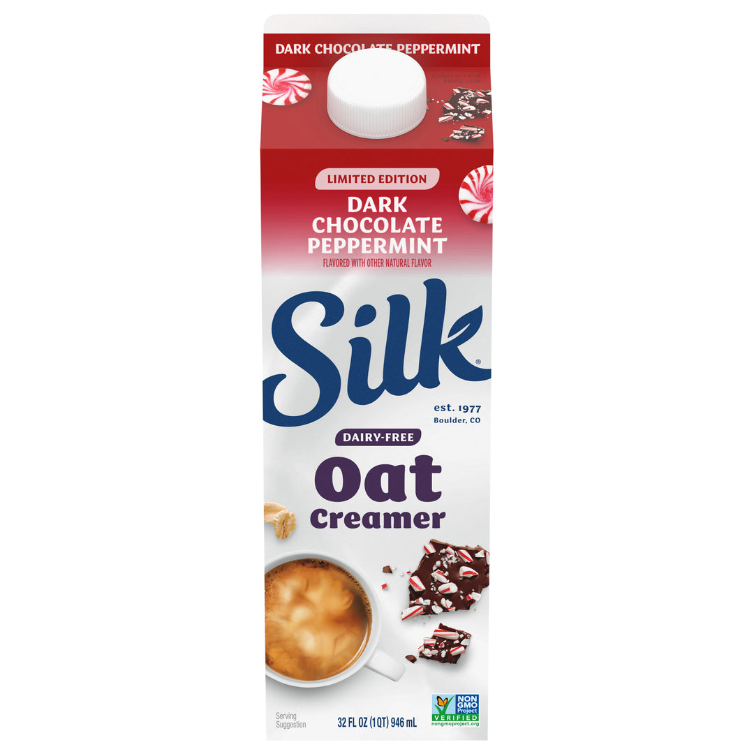 Silk Oat Creamer Dark Chocolate Peppermint Dairy-Free 12/32 FZ [UNFI #3110491] [ebt]
