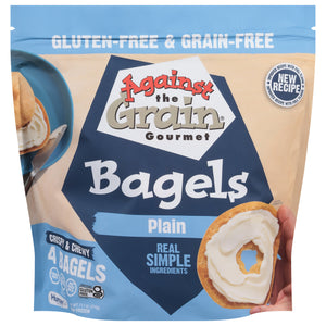 Against The Grain Bagels Gluten-Free & Grain-Free Plain Crispy & Chewy 8/11.1 OZ [UNFI #3104437] [ebt]
