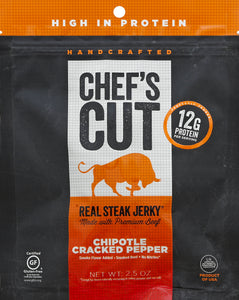 Chefs Cut Jerky Real Steak Chipotle Cracked Pepper 8/2.5 OZ [UNFI #1709229] [ebt]