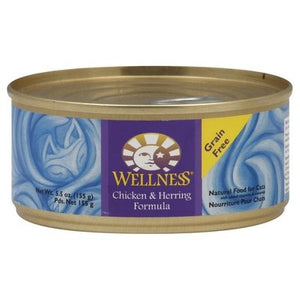 Wellness Food For Cats Chicken & Herring Formula 24/5.5 OZ [UNFI #0604587] T