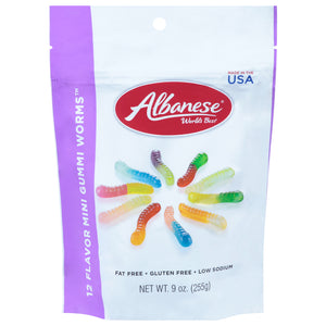 Albanese Gummi Worms 12 Flavor Mini 6/9 OZ [UNFI #2536464] [ebt]
