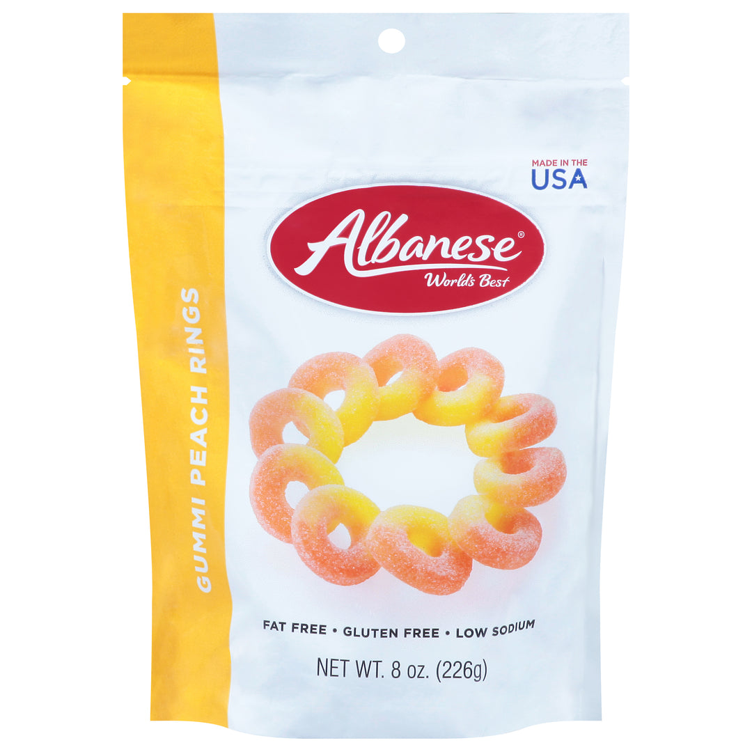 Albanese Gummi Rings Peach 6/8 OZ [UNFI #2886471] [ebt]