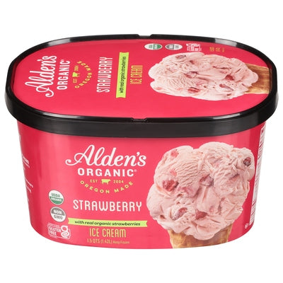 Aldens Organic Ice Cream Strawberry 3/48 OZ [UNFI #798413] [ebt]