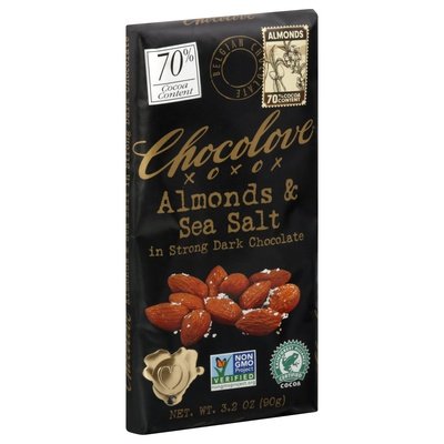 Chocolove Strong Dark Chocolate Almonds & Sea Salt 12/3.2 OZ [UNFI #2198448] [ebt]