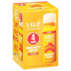 Vive Organic Shots Original Immunity Boost 4 Pack 6/4/2 OZ [UNFI #2633212] [ebt]