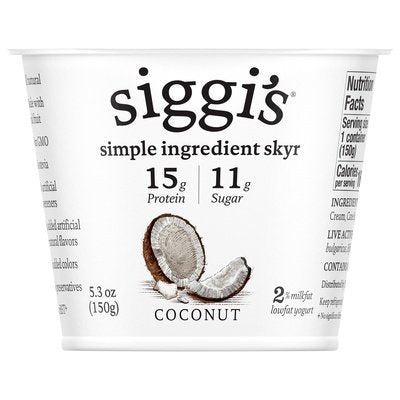 Siggis Yogurt Coconut Lowfat 12/5.3 OZ [UNFI #756171] [ebt]