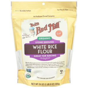 Bobs Red Mill Rice Flour Organic White Stone Ground 4/24 OZ [UNFI #2486595] [ebt]