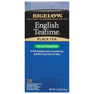 Bigelow Black Tea Decaffeinated English Teatime Tea Bags 6/20 BAG [UNFI #0789339] [ebt]