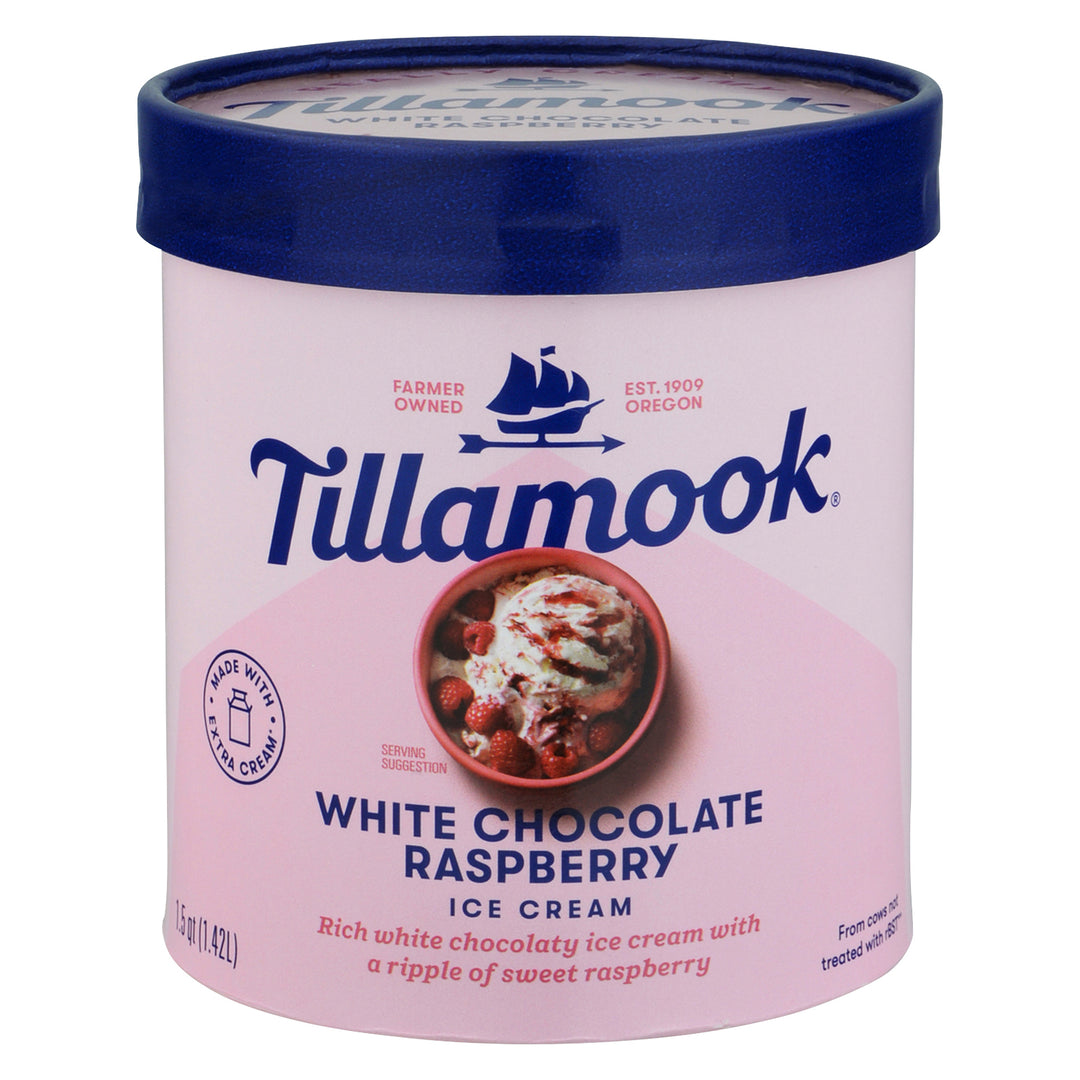 Tillamook Ice Cream White Chocolate Raspberry 6/1.5 QT [UNFI #2711703] [ebt]