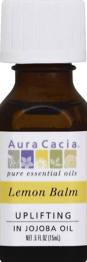 Aura Cacia Lemon Balm in Jojoba Oil 1/.5 FZ [UNFI #1119049] T
