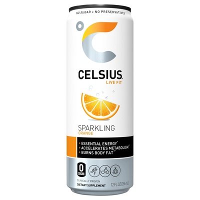 Celsius Energy Drink Orange Sparkling 12/12 OZ [UNFI #2267607] [ebt] D