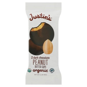 Justins Peanut Butter Cups Organic Dark Chocolate 12/1.4 OZ [UNFI #0647743] [ebt]