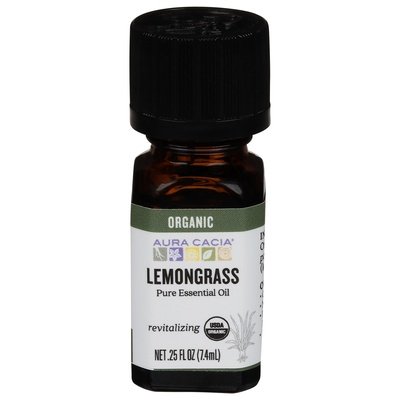 Aura Cacia Pure Essential Oil Organic Lemongrass 1/.25 OZ [UNFI #326892] T
