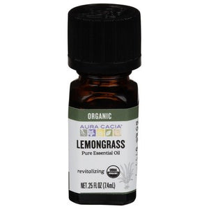 Aura Cacia Pure Essential Oil Organic Lemongrass 1/.25 OZ [UNFI #326892] T