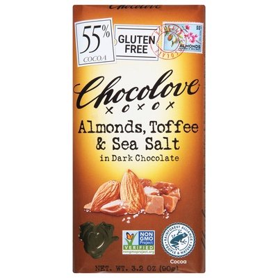 Chocolove Almonds Toffee & Sea Salt in Dark Chocolate 12/3.2 OZ [UNFI #2198430] [ebt]