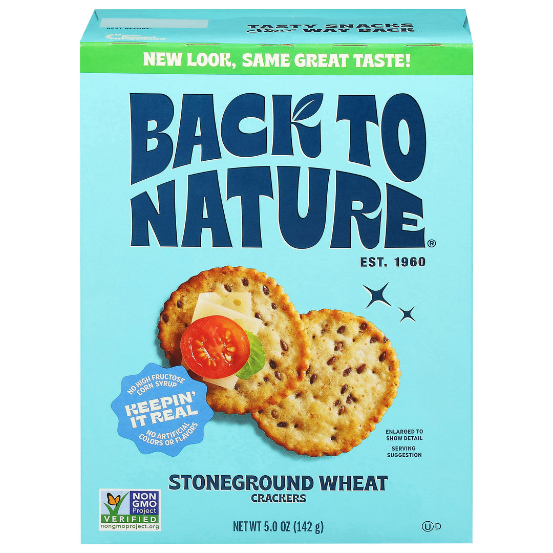 Back To Nature Crackers Stoneground Wheat 6/5 OZ [UNFI #3138088] [ebt]