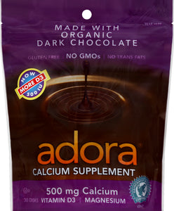Adora Calcium Supplement Dark Chocolate 6/30 CT [UNFI #3194099]
