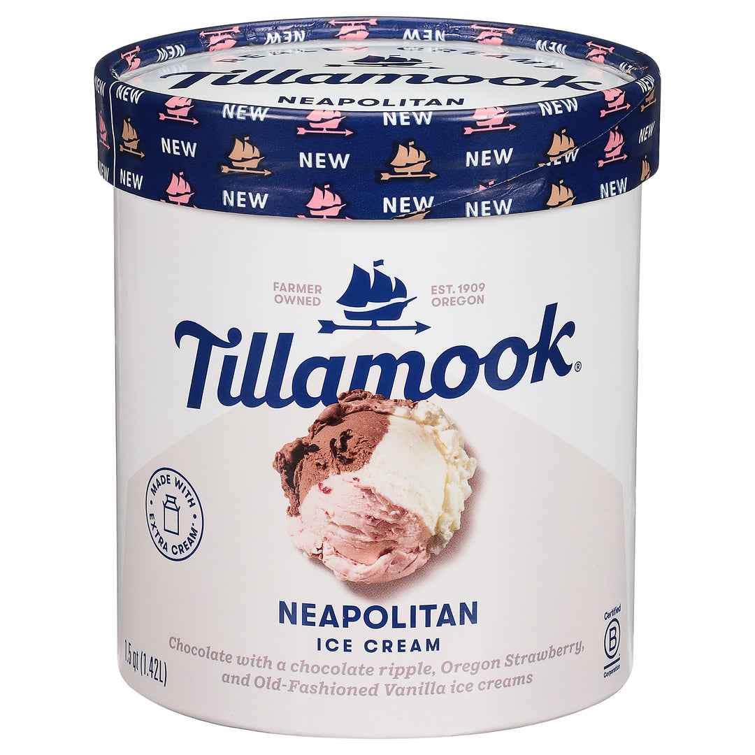 Tillamook Ice Cream Neapolitan 6/1.5 QT [UNFI #2956845] [ebt]