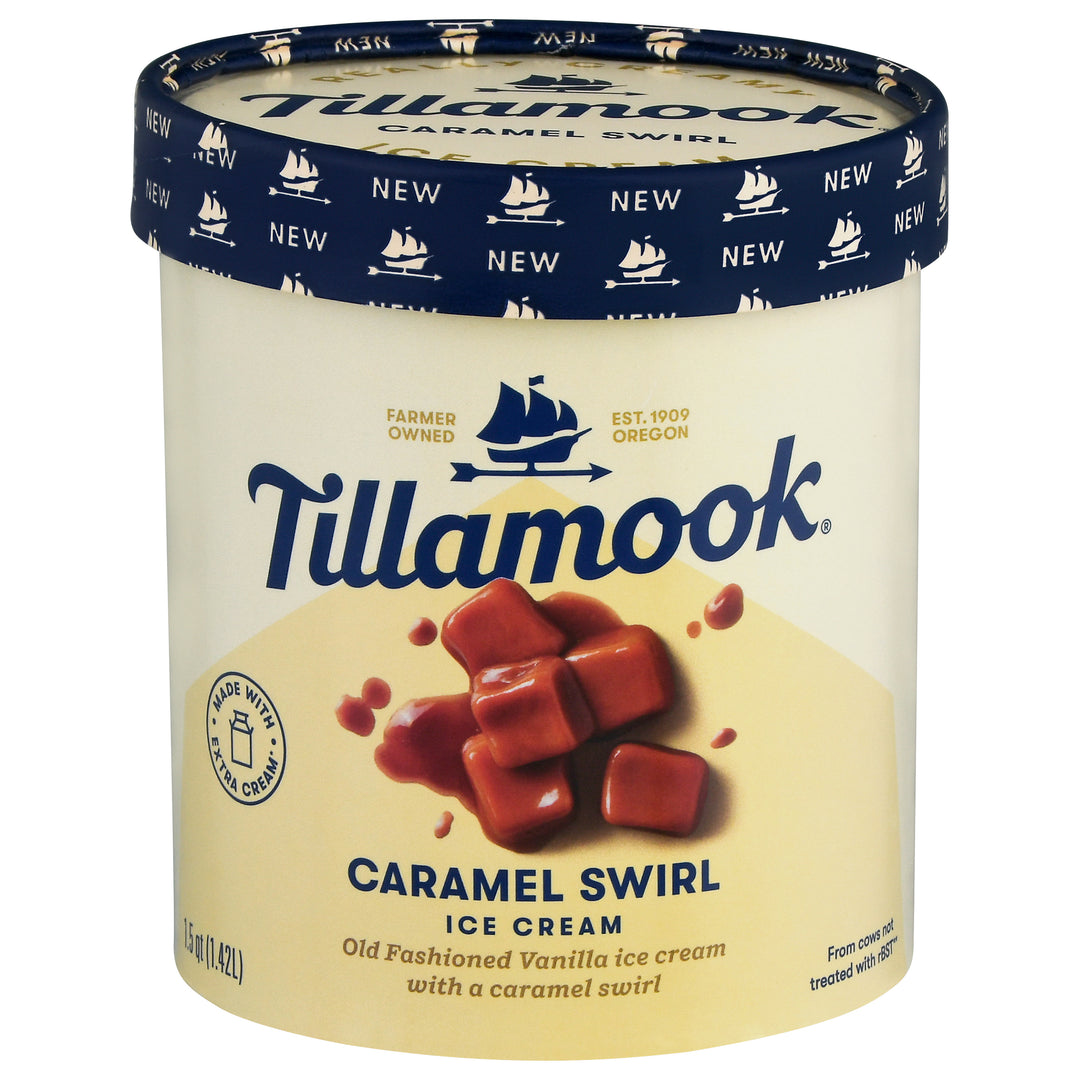 Tillamook Ice Cream Caramel Swirl 6/1.5 QT [UNFI #2712289] [ebt]