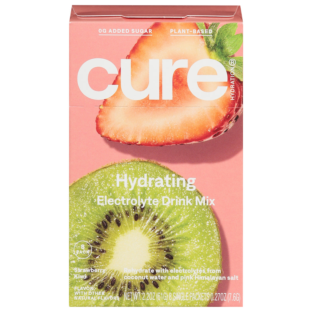Cure Hydration Electrolyte Drink Mix Hydrating Strawberry Kiwi 8 Pack 1/8/.27 OZ [UNFI #3021276] [ebt]