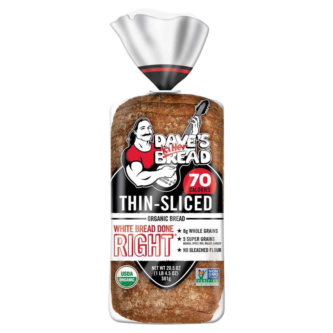 Daves Killer Bread Bread Organic White Bread Done Right Thin-Sliced 10/20.5 OZ [UNFI #2656551] [ebt]