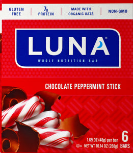 Clif Luna Nutrition Bars Whole Chocolate Peppermint Stick 6/6/1.69OZ [UNFI #1728997] [ebt]