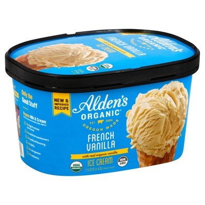 Aldens Organic Ice Cream French Vanilla 3/48 OZ [UNFI #1732759] [ebt]