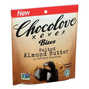 Chocolove Dark Chocolate Bites Salted Almond Butter 55% 8/3.5 OZ [UNFI #2414365] [ebt]