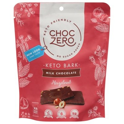 Choczero Keto Bark Milk Chocolate Hazelnuts 12/6 OZ [UNFI #2512168] [ebt]