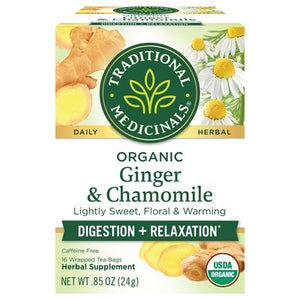 Traditional Medicinals Herbal Supplement Organic Ginger & Chamomile Tea Bags 6/16 Bag [UNFI #0951541] [ebt]