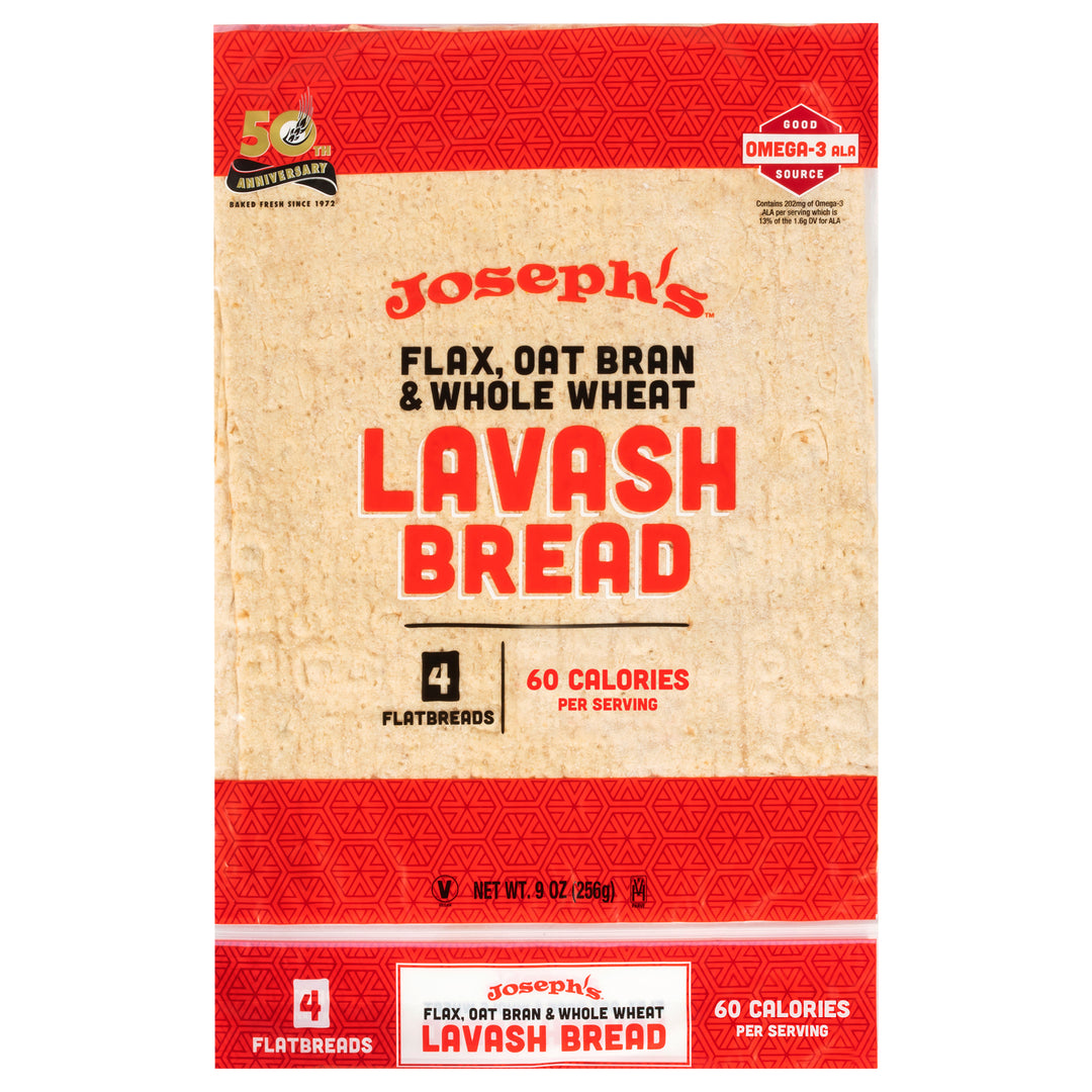 Josephs Bakery Bread Lavash Flax Oat Bran & Whole Wheat 12/9 OZ [UNFI #2513265] [ebt]