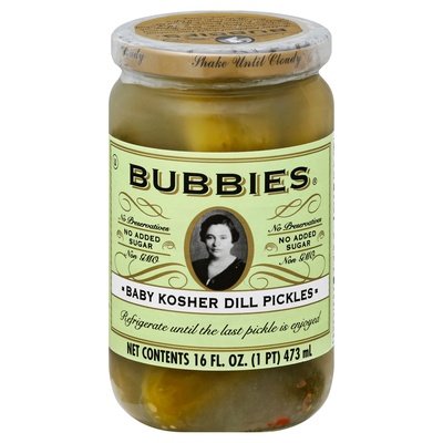 Bubbies Baby Kosher Dill Pickles 6/16 OZ [UNFI #2542546] [ebt]