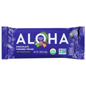 Aloha Protein Bar Organic Chocolate Caramel Pecan 12/1.98 OZ [UNFI #2970978] [ebt]